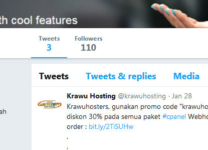 krawuhosting di twitter 415x299 » Tips Cara Efektif Meningkatkan Trafik Blog atau Web Menggunakan Twitter