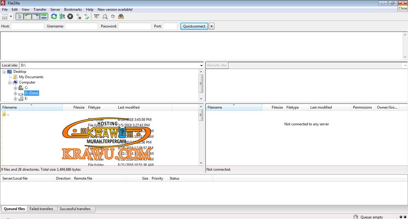 upload file ke hosting metode ftp dengan filezilla » Panduan Upload File ke Hosting dengan Metode FTP Menggunakan FileZilla